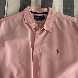 Pink, heavyweight casual button down